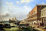 The Bacino, Venice, Looking Towards The Grand Canal, With The Dogana, The Salute, The Piazetta And The Doges Palace by Edward Pritchett